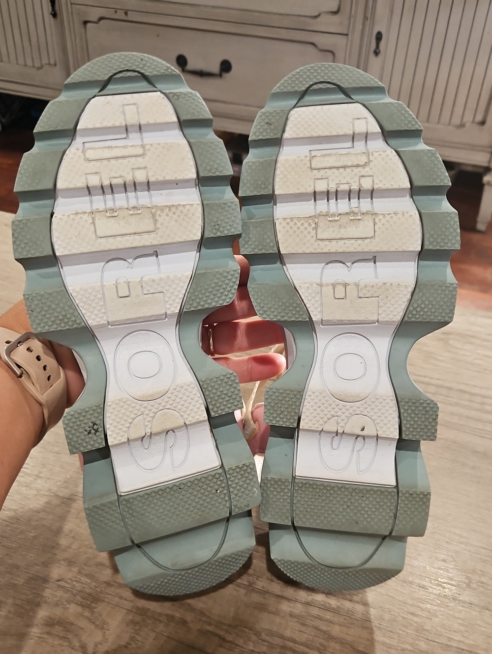 Sorel Womens Kinetic Wedge Platform Sandals - Chalk, Eraser Pink size 7.5 - Picture 7 of 8